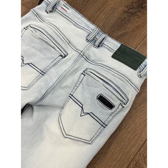 New DIESEL x DUCATI Rare Thommer CB-NE Men's Motorcycle Style Blue Jeans Size 32 - Picture 4 of 6